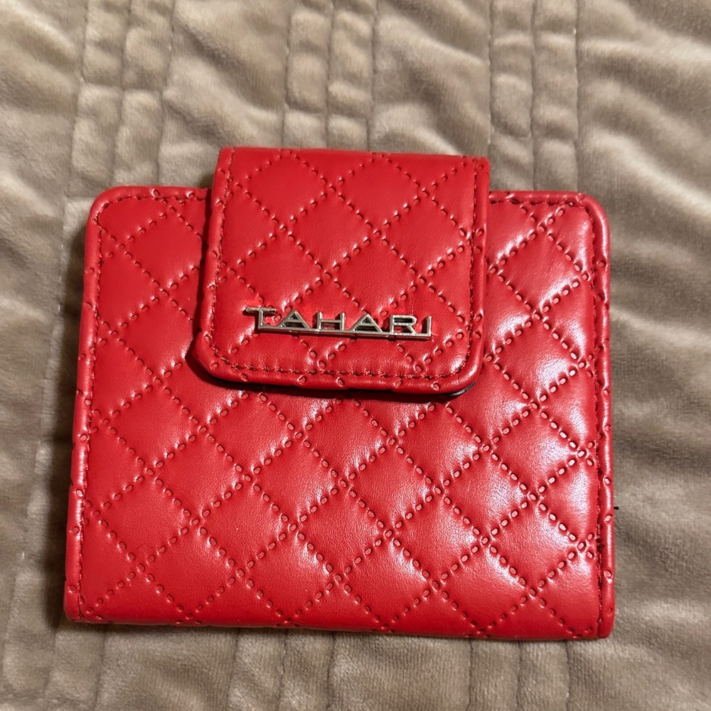 Tahari Quilted Red Wallet